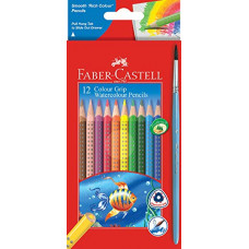 Deals, Discounts & Offers on  - Faber-Castell Grip Watercolor Pencil with Brush - Pack of 12 (Assorted)