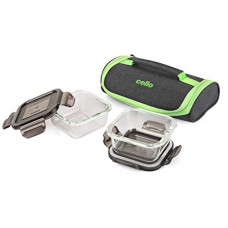 Deals, Discounts & Offers on  - Cello Seal O Fresh Borosilicate, Microwavable, Glass Lunch Box, Square, 2-Pieces