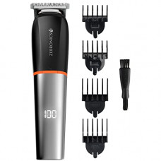 Deals, Discounts & Offers on Health & Personal Care -  Zebronics ZEB-HT105 Corded/Cordless Use Trimmer with up to 90 Mins USB Fast Charge, IPX6, LED Display, 2 Speed Modes, Rounded Tip Stainless Steel Blade, 4 Guide Combs & ABS (Black+Metallic Grey)