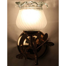 Deals, Discounts & Offers on  - Somil Designer Sconce Wall Lamp/Light of Golden Metal and Glass with Fixture, Compatible with 5 to 60 Watt LED & Other Bulb