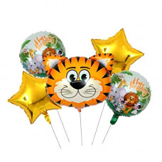Deals, Discounts & Offers on  - Rozi Decoration Jungle Theme Birthday Combo Party Banner, Wild Safari Zoo Woodland Garland Forest Theme Baby Shower Birthday Party Supplies (Tiger Set of 5)