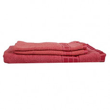Deals, Discounts & Offers on  - Eurospa Cotton Towel 380 GSM (Set of 3, Pink)