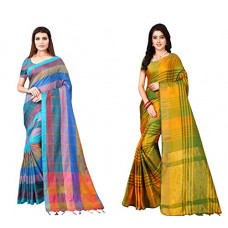 Deals, Discounts & Offers on Women - Dhruvi Trendz Soft Cotton & Silk Saree For Women Half Sarees Under 389 2020 Beautiful For Women saree free size with blouse piece