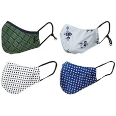 Deals, Discounts & Offers on  - Amazon Brand - Symbol Unisex-Adult Cotton Anti-Microbial Face Mask SFMK-01-PO4-B_Multicoloured_One Size (Pack of 4)