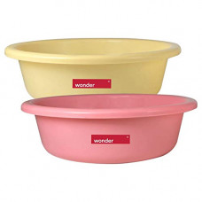 Deals, Discounts & Offers on  - Wonder Plastic Prime Tub 6 Heavy Quality Tub Set, 2 pc Tub Set 4 LTR, Pink Yellow Color, Made in India, KBS01925