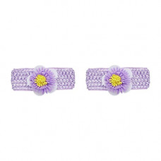 Deals, Discounts & Offers on Women - Amazon Brand - Solimo Kid's Hair Bands with Violet Flower, Pack of 2
