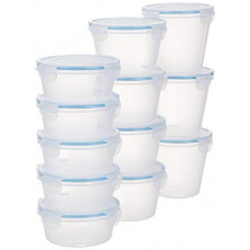 Deals, Discounts & Offers on  - Amazon Brand - Solimo Airtight Plastic Storage Containers, Set of 12 (5 x 500ml, 4 x 750ml, 3 x 1L), Blue