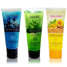 Deals, Discounts & Offers on Beauty Care - NutriGlow Face Wash Pack of 3 Diamond Radiance, Neem Tulsi and Wild Turmeric.
