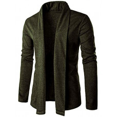 Deals, Discounts & Offers on Men - [Size XL] PAUSE Grey Solid Lapel Collar Slim Fit Full Sleeve Men's Cardigan