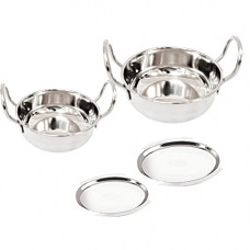 Deals, Discounts & Offers on Cookware - StarLinks Baby Stainless Steel Thick Base (Induction Compatible) Kadai Patti Chatti Mini Cookware with Lid (300ml,800ml with lid)