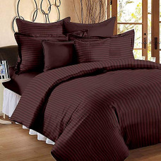 Deals, Discounts & Offers on  - SHOPICTED  220 TC Cotton Double Wrinkles Free Satin Stripes Bedsheet with 2 Pillow Covers