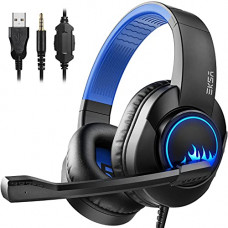 Deals, Discounts & Offers on  - EKSA T8 Stereo Gaming Headphones for PS4 PC Xbox One PS5 Controller, Noise Cancelling Over Ear Headphones with Mic, LED Light, Bass Surround, Soft Memory Earmuffs