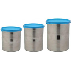 Deals, Discounts & Offers on  - Signoraware Modular Steel Container Round 1000+1500ml+2000ml, Set of 3, Blue