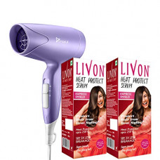 Deals, Discounts & Offers on Beauty Care - Livon Heat Protect Serum, For Protection Less Hair Breakage & Syska Hair Dryer, 100 ml (Pack Of 2)
