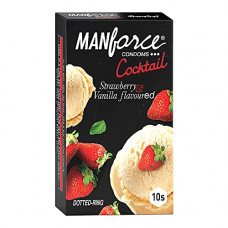 Deals, Discounts & Offers on Sexual Welness - 18+ Manforce Cocktail Condoms with Dotted-Rings, Strawberry & Vanilla Flavoured- 10 Pieces