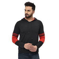 Deals, Discounts & Offers on Men - BROIDEN Men's Cotton Hooded T Shirt's Boy's Regular Fit (Black)