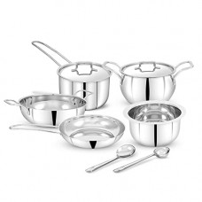 Deals, Discounts & Offers on Cookware - Pigeon Estilo Stainless Steel Cookware Set, 9-Pieces, Silver