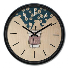 Deals, Discounts & Offers on  - Amazon Brand - Solimo 12-inch Plastic & Glass Wall Clock - Espresso (Silent Movement), Black