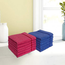 Deals, Discounts & Offers on  - Spaces CORE Seasons Best QD 380 GSM Cotton Face Towel (Navy Blue, Coral, Small, Solid, Large) - 104996 Set of 12