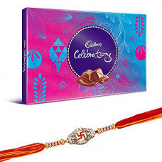 Deals, Discounts & Offers on  - SFU E Com Swastik Rakhi with Cadbury Chocolate Celebration Pack