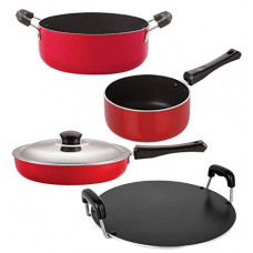 Deals, Discounts & Offers on Cookware - Nirlon Non Stick Aluminium Cookware Set of 4 Pieces (FP13_SP(M)_RT_CS24)