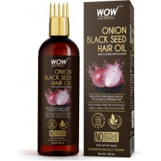 Deals, Discounts & Offers on  - [Pre Book] WOW SKIN SCIENCE Onion Black Seed Hair Oil - WITH COMB APPLICATOR - Controls Hair Fall - NO Mineral Oil, Silicones, Cooking Oil & Synthetic Fragrance Hair Oil(100 ml)