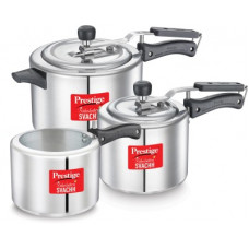 Deals, Discounts & Offers on Cookware - [Pre Book] Prestige Svachh Nakshatra Plus 5 L, 3 L, 2 L Induction Bottom Pressure Cooker(Aluminium)