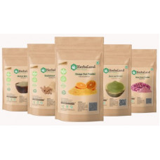 Deals, Discounts & Offers on  - HerbsLand 100% Bio Multani Mitti Sandalwood (Chandan) Orange Peel Neem Leaf Rose Petals Powder