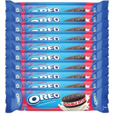Deals, Discounts & Offers on Food and Health - Cadbury Oreo Double Stuff Chocolatey Biscuits Cream Sandwich(1.2 kg, Pack of 10)