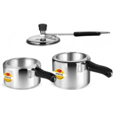 Deals, Discounts & Offers on Cookware - [Supercoins] Pigeon Special Combi 2 L, 3 L Pressure Cooker(Aluminium)