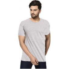 Deals, Discounts & Offers on  - SmarteesSolid Men Round Neck Grey T-Shirt