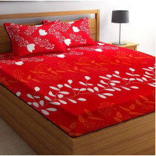 Deals, Discounts & Offers on  - VAS COLLECTIONS 105 TC Microfiber King Abstract Bedsheet(Pack of 1, Red white)