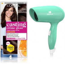 Deals, Discounts & Offers on  - L'Oral Paris Casting Creme Gloss 300 with Havells Light Weight Hair Dryer 1200 W , Darkest Brown