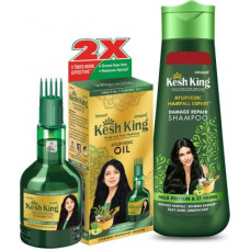 Deals, Discounts & Offers on  - Kesh King Ayurvedic Oil 300ml + Damage Repair Shampoo 340ml(2 Items in the set)
