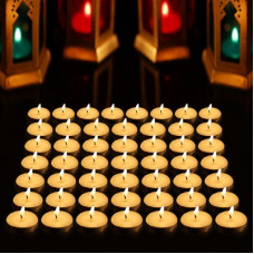 Deals, Discounts & Offers on  - AuraDecor Smokeless Unscented Tealight Pack of 50, Burning Time 2.5 to 3 hours Candle(White, Pack of 50)