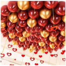 Deals, Discounts & Offers on  - PartyballoonsHK Solid Metallic Red & Golden balloons (50 Pcs) Balloon Balloon(Red, Pack of 50)