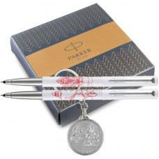 Deals, Discounts & Offers on  - PARKER Vector Ganesh Laxmi Roller Ball pen with keychain Pen Gift Set(Blue)