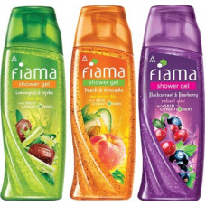 Deals, Discounts & Offers on  - FIAMA Shower Gel Lemongrass & Jojoba, Blackcurrant & Bearberry , Peach & Avocado - Pack of 3(3 x 250 ml)