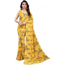 Deals, Discounts & Offers on  - M.S.RETAILPrinted Daily Wear Georgette Saree(Yellow)