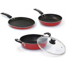 Deals, Discounts & Offers on Cookware - Flipkart SmartBuy Induction Bottom Cookware Set of 3(Aluminium, 3 - Piece)