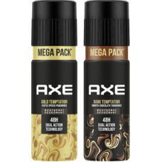 Deals, Discounts & Offers on  - AXE Dark Temptation & Gold Temptation Long Lasting For Men (Pack of 2) Body Spray - For Men(215 ml, Pack of 2)