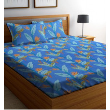 Deals, Discounts & Offers on  - IWS 144 TC Microfiber Double 3D Printed Bedsheet(Pack of 1, Blue)