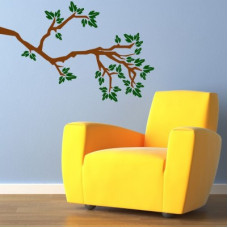 Deals, Discounts & Offers on  - Nilaya by ASIAN PAINTS Large Wall Ons Brown And Green Branch Wall Sticker(Pack of 1)
