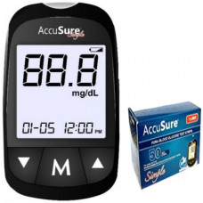 Deals, Discounts & Offers on Electronics - AccuSure Simple Glucometer With 50 Test Strip Glucometer(Black)