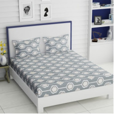 Deals, Discounts & Offers on  - IWS 144 TC Microfiber Double 3D Printed Bedsheet(Pack of 1, Grey)