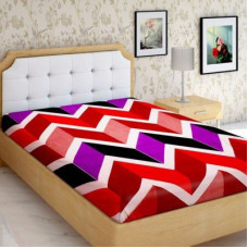 Deals, Discounts & Offers on  - IWS 144 TC Microfiber Single Geometric Bedsheet(Pack of 1, Multicolor)