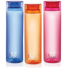 Deals, Discounts & Offers on  - cello H2O Bottle , 1 Litre, Set of 3, Colour Assorted 1000 ml Bottle(Pack of 3, Multicolor, Plastic)