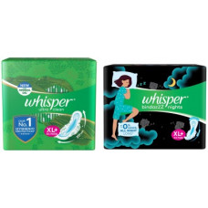Deals, Discounts & Offers on  - Whisper Ultra Clean 50s plus NightsXL 44s (Day and Night Pack) Sanitary Pad(Pack of 94)
