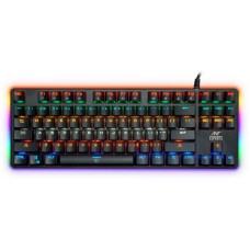 Deals, Discounts & Offers on Entertainment - Ant Esports MK1000 Multicolour LED Backlit Wired TKL Mechanical Keyboard, 87 Keys 100% Anti-ghosting with Metal top Panel and Water Wired USB Gaming Keyboard(Black)