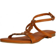 Deals, Discounts & Offers on Women - [Size 8] Allen SollyWomen Tan Flats Sandal